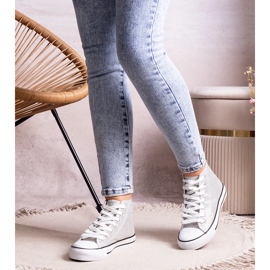 Sneakers alte argento lucido di Ranifali d'argento 1