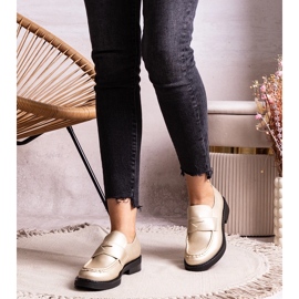 Mocassini Élodie eleganti color oro d'oro 1