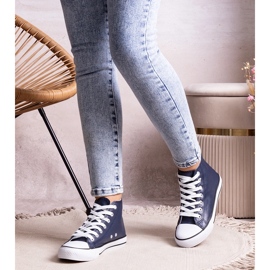 Sneakers alte blu navy realizzate in eco pelle di Boniface 1