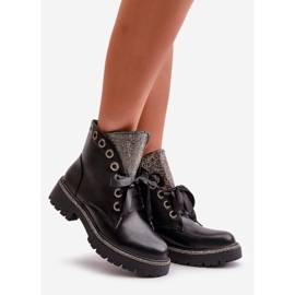 Stivaletti Caldi Da Donna In Eco Pelle Decorati Neri Rilatha nero 1