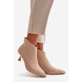 Stivali Tacco Alto da Donna Eco Camoscio Beige Terlena 1