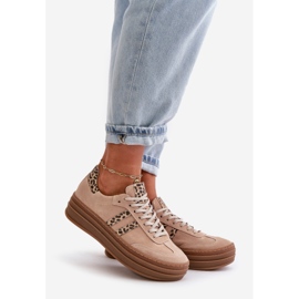 Zazoo N1068S4 Sneakers da Donna in Camoscio con Plateau Leopardato Rosa 1