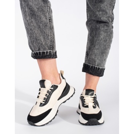 Scarpe sportive da donna nere e beige nero 2