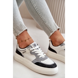 Sneakers Basse da Donna in Ecopelle Big Star OO274028 Bianco e Grigio 2