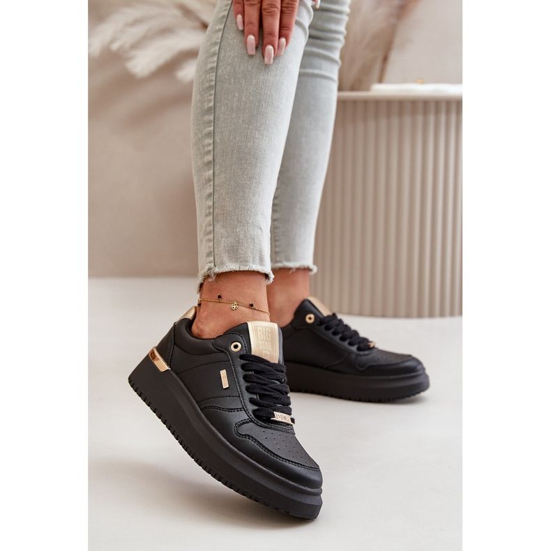 Sneakers da donna sulla piattaforma Big Star OO274758 Sistema HI-POLY Nero 2