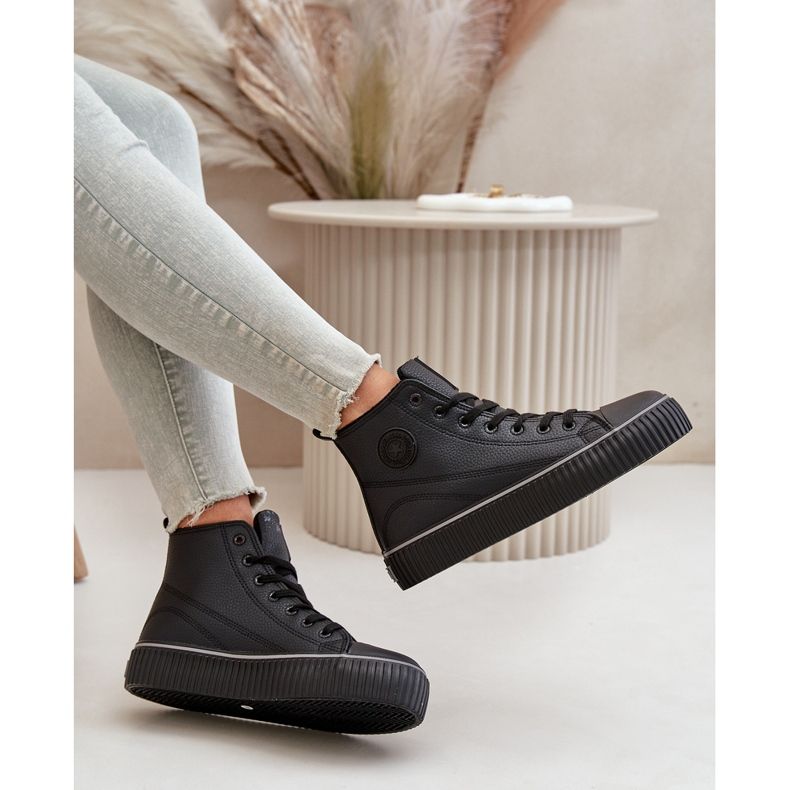 Scarpe da ginnastica isolanti in ecopelle da donna Big Star OO274790 Nere nero 2