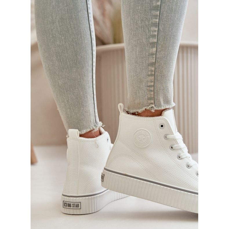 Scarpe da ginnastica isolanti in ecopelle da donna Big Star OO274788 Bianco 2