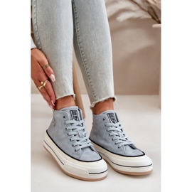 Sneakers da donna isolate sulla piattaforma in ecopelle Big Star OO274069 Blu 2