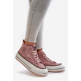 Scarpe da ginnastica da donna isolate sulla piattaforma in ecopelle Big Star OO274068 Rosa 1