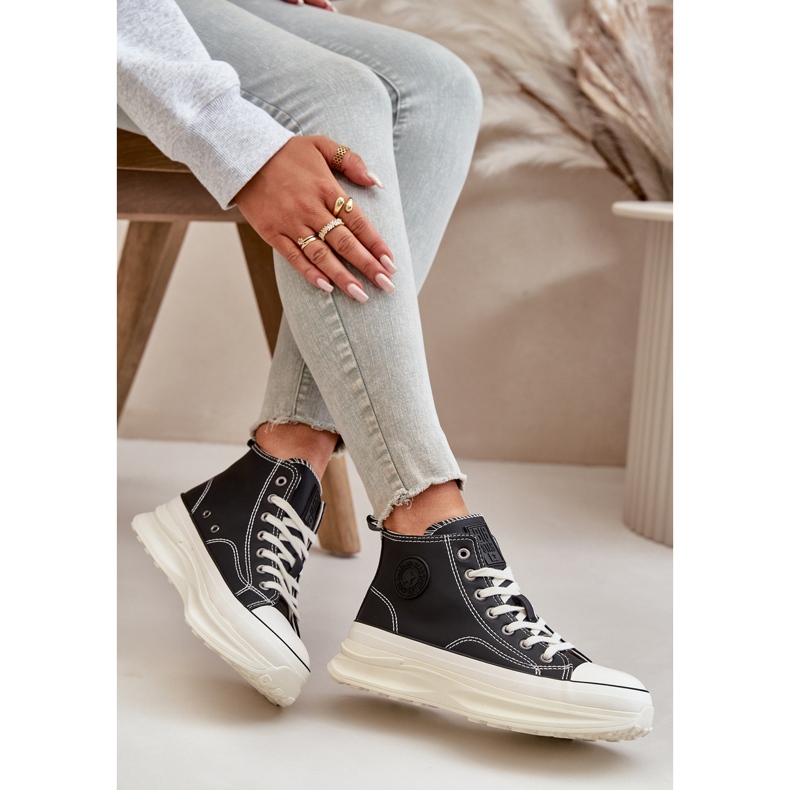 Sneakers da Donna con Plateau Ecopelle Big Star OO274063 Nere nero 2