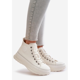 Sneakers da Donna con Plateau Ecopelle Big Star OO274064 Bianco 1