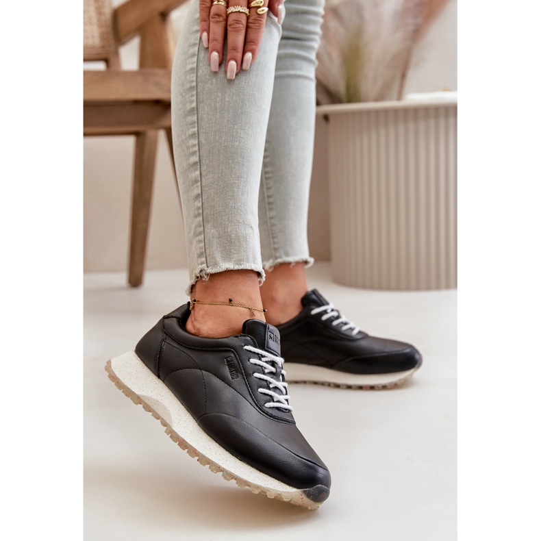 Scarpe Sportive Sneakers da Donna Realizzate in Ecopelle Big Star OO274024 Sistema Hi-Poly Nero 2