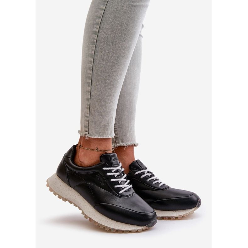 Scarpe Sportive Sneakers da Donna Realizzate in Ecopelle Big Star OO274024 Sistema Hi-Poly Nero 1