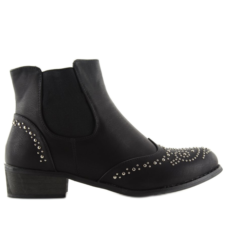 Stivaletti Chelsea da donna neri con borchie nero 2