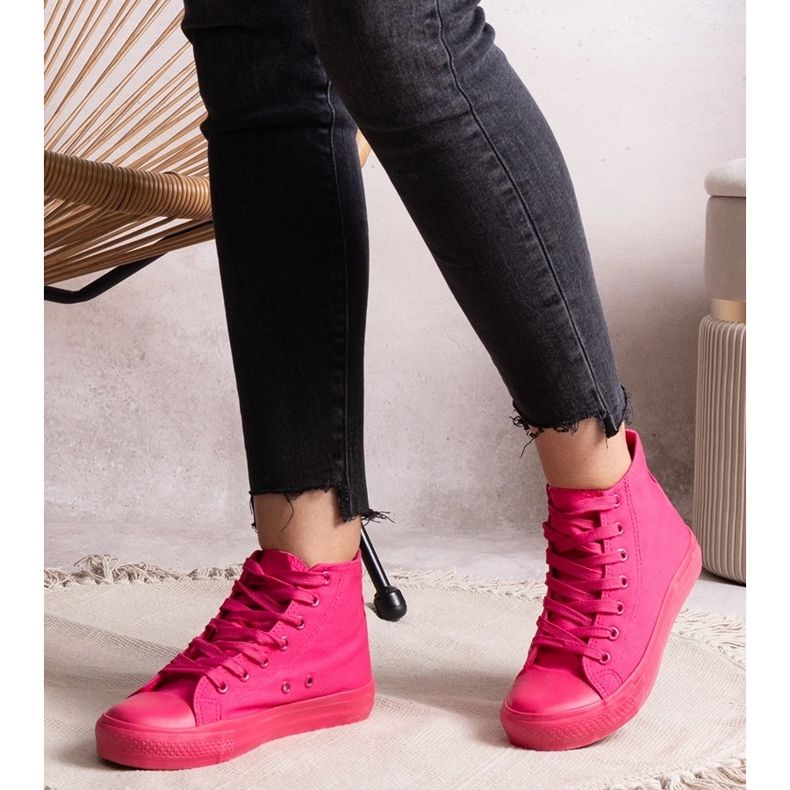 Sneakers alte rosa scuro di Raffie 1