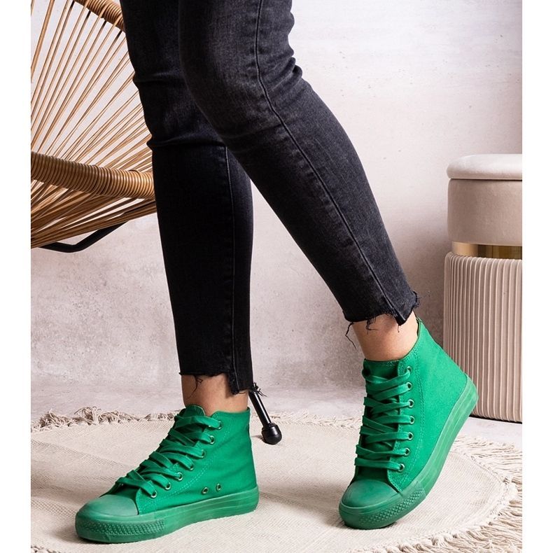 Bez marki Sneakers alte verdi di Raffie verde 1