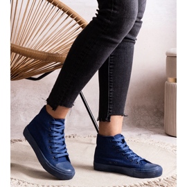 Sneaker alte in denim Raffie blu 1