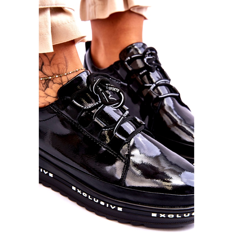 S.Barski Sneakers Chantal in vernice nera nero 5