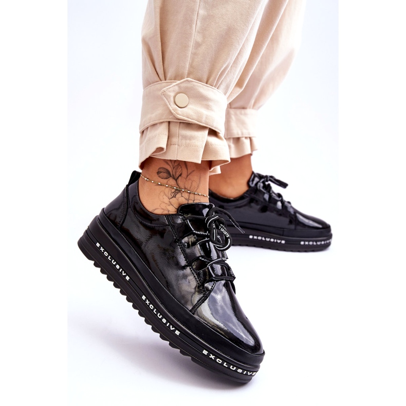 S.Barski Sneakers Chantal in vernice nera nero 4