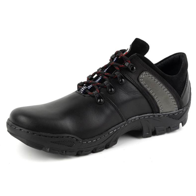 Olivier Scarpe da trekking da uomo in pelle 311GT, nere nero 1
