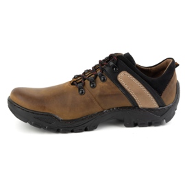 Olivier Scarpe da trekking da uomo in pelle 311GT marrone arancia 1
