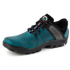 Olivier Scarpe da trekking da uomo in pelle 311GT, turchese verde 2