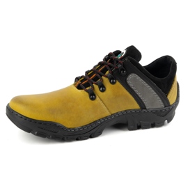 Olivier Scarpe da trekking da uomo in pelle 311GT, gialle giallo 1