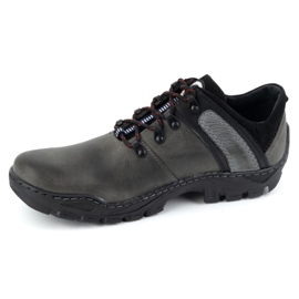 Olivier Scarpe da trekking da uomo in pelle 311GT, grigie grigio 1