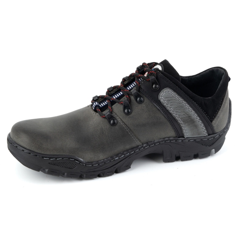Olivier Scarpe da trekking da uomo in pelle 311GT, grigie grigio 1