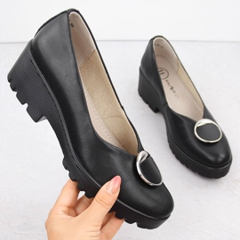Scarpe slip-on da donna in pelle nera Filippo DP4569 nero 1