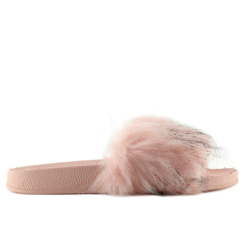 Ciabatte rosa con pelliccia zy383-007-1 rosa 1