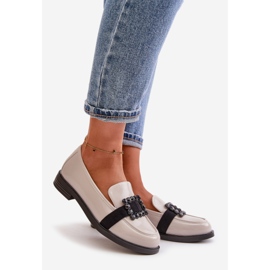 Mocassini da Donna in Vernice Con Decorazione, Vinceza Grigio Chiaro 58389 1