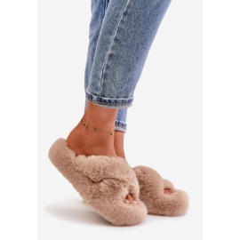 Pantofole Da Donna In Pelliccia Con Suola Spessa, Lavitera Beige 1