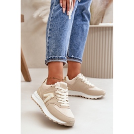 Sneakers da Donna, Scarpe Sportive, Foderate in Montone, Ciamara Beige 2