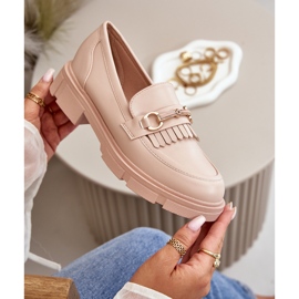 Mocassini Da Donna Con Decorazione Tialorae In Pelle Beige 2