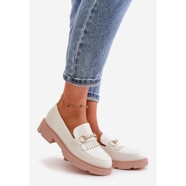 Mocassini Da Donna Con Decorazione In Eco Pelle, Tialorae Bianco 1