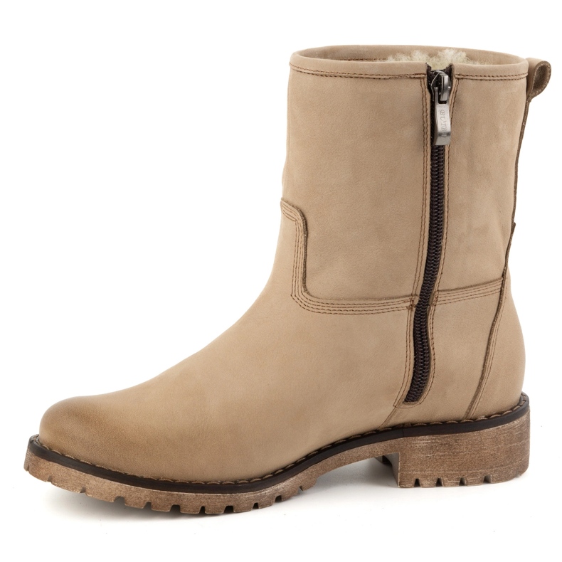 Olivier Stivali invernali isolanti in pelle da donna 340BB, beige 1