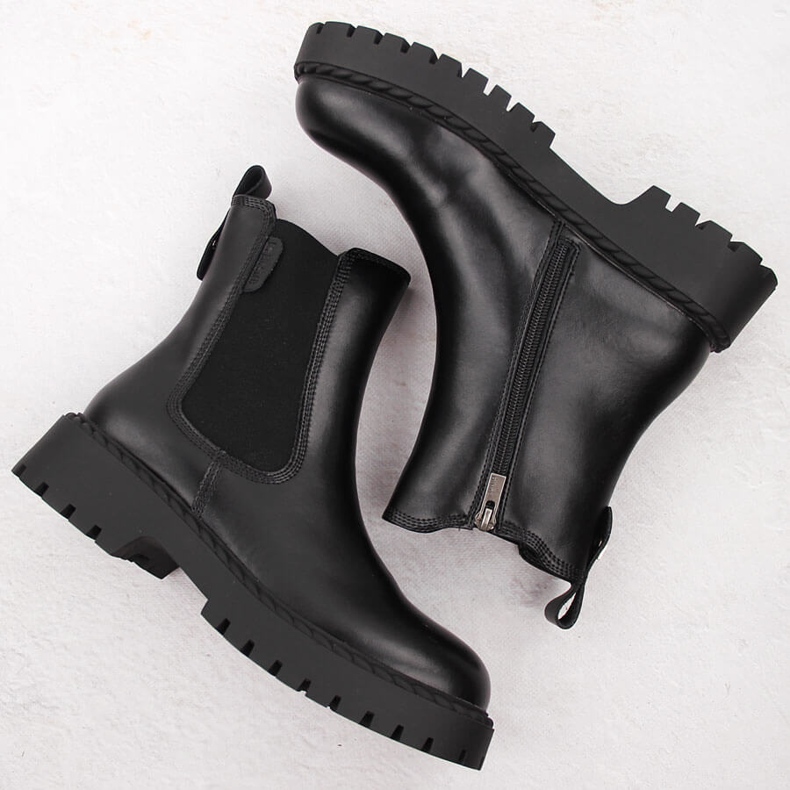 Stivaletti Chelsea neri isolanti in pelle da donna Big Star OO274109 nero 2