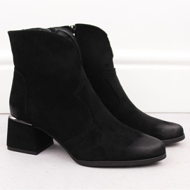 Stivaletti con tacco in camoscio nero Potocki 12422 2