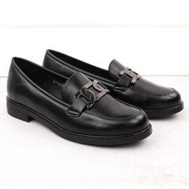 Scarpe da lord da donna con decorazione, Potocki nere 12425 nero 2