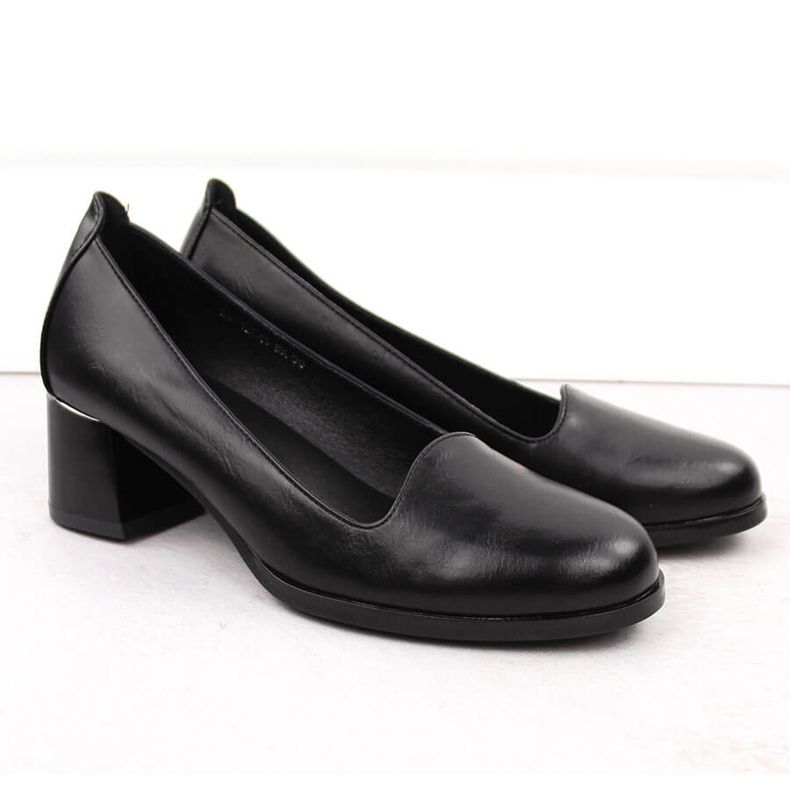 Scarpe nere con tacco da donna Potocki 12545 nero 2