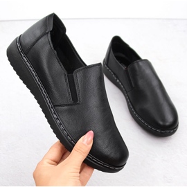 Scarpe slip-on comode da donna, nere Unisoft 5932 nero 1