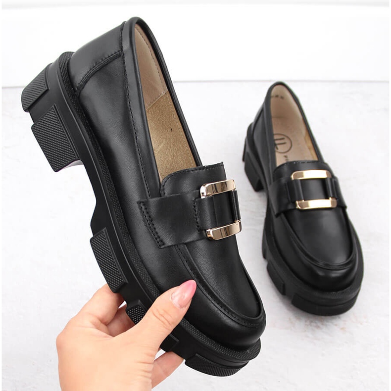 Scarpe in pelle, mocassini da donna neri Filippo DP6099 nero 1