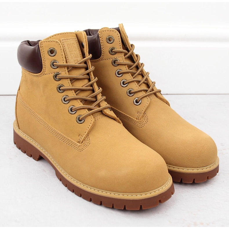 Stivali da uomo in pelle scamosciata cammello Big Star OO174136 marrone 2