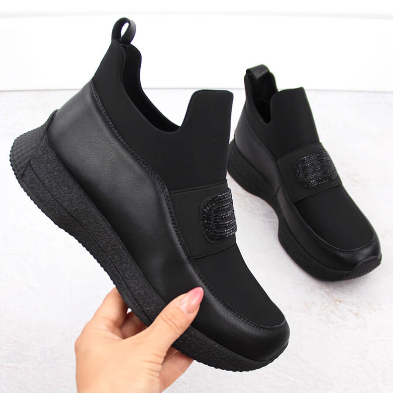 Scarpe slip-on da donna in pelle, nere Artiker 55C0035 nero 1