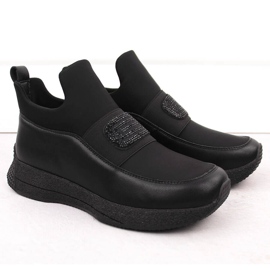 Scarpe slip-on da donna in pelle, nere Artiker 55C0035 nero 2