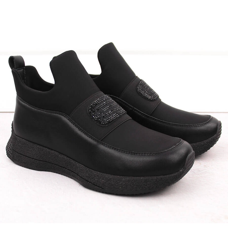Scarpe slip-on da donna in pelle, nere Artiker 55C0035 nero 2
