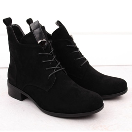 M. DASZYŃSKI Stivali da donna con lacci e cerniera isolati neri M.Daszyński SA198-24 nero 2