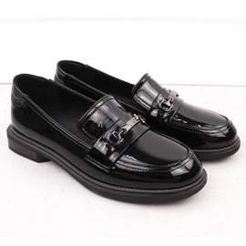 Scarpe da donna in vernice nera Filippo DP6306/24 nero 2
