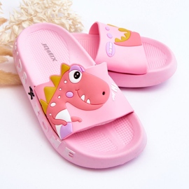 Ciabatte in gommapiuma per bambini Dinosaur Pink Dario rosa 2